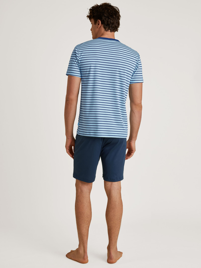 Vêtement De Nuit Calida Relax Streamline 4 Short Pyjama Bleu Homme | WOY-5230775