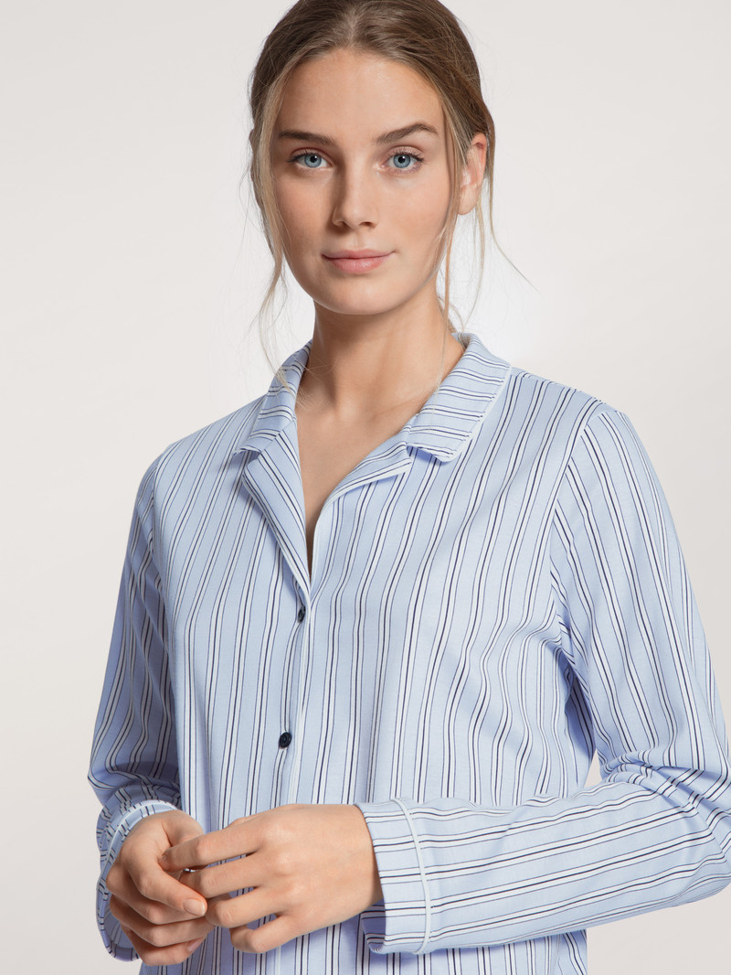 Vêtement De Nuit Calida Sweet Dreams Pyjama Buttoned Bleu Femme | WVE-1099947