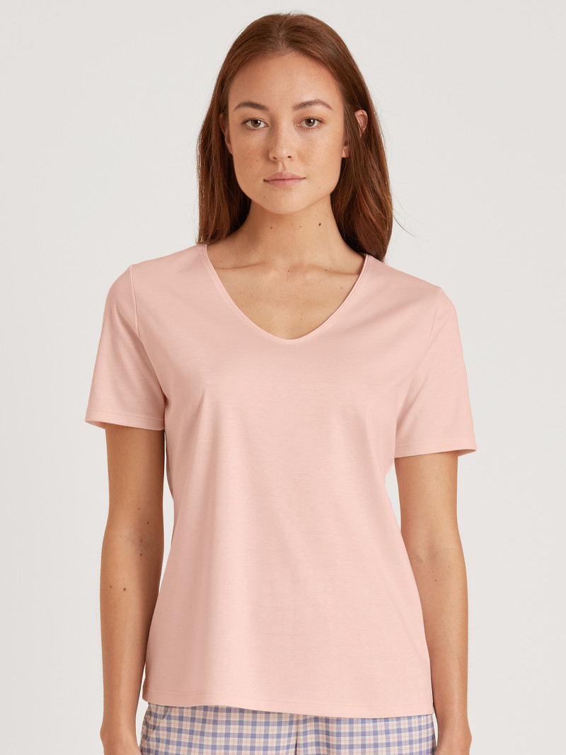 Vêtement De Nuit Calida Special Shirt Short Sleeve Pearl Blush Femme | WHL-7345029