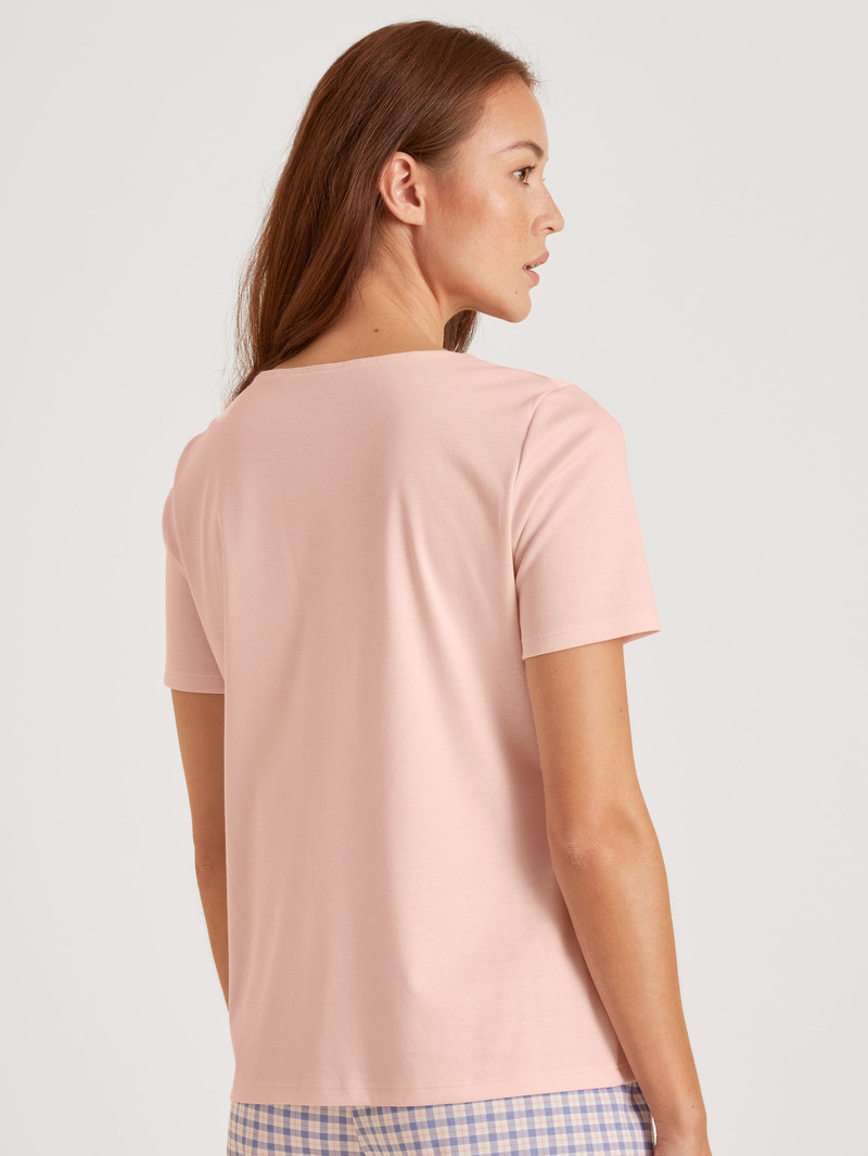 Vêtement De Nuit Calida Special Shirt Short Sleeve Pearl Blush Femme | WHL-7345029