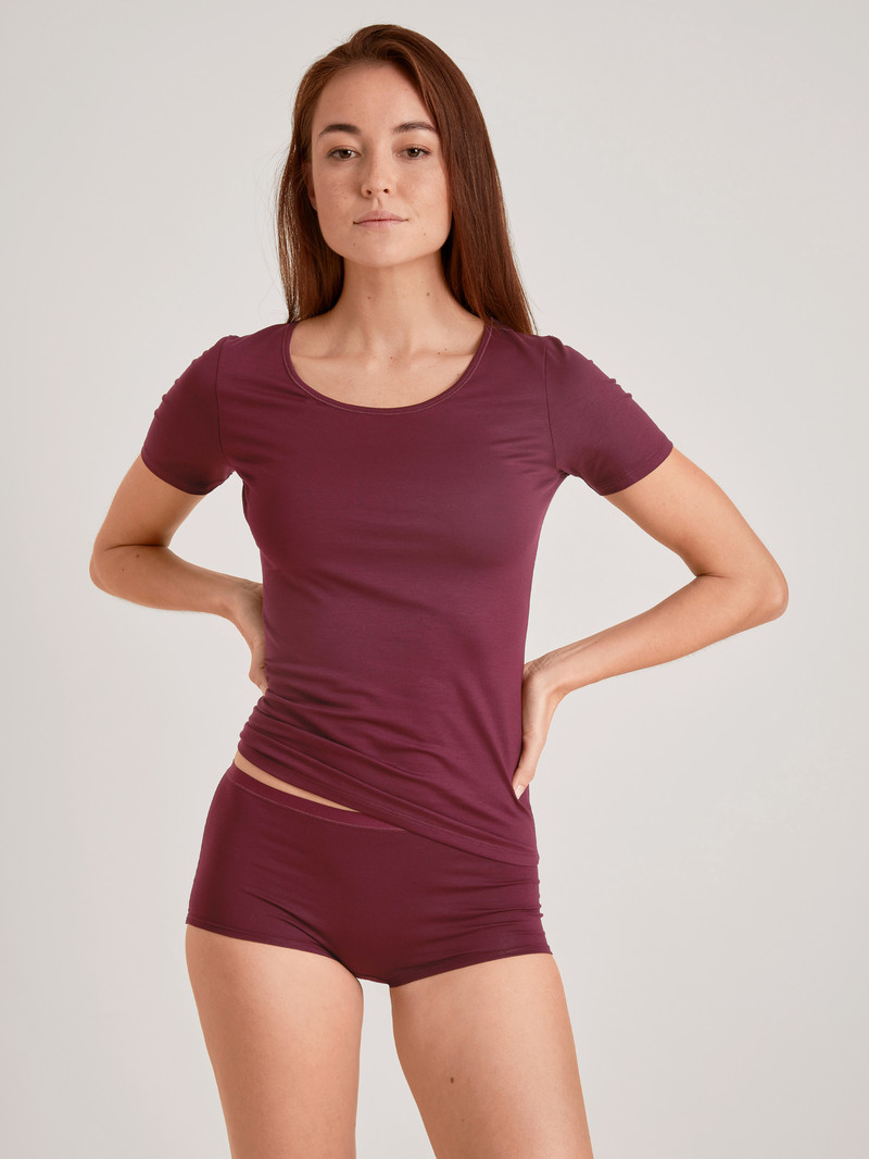 Sous Vêtement Calida Natural Comfort Shirt Shortsleeve Rouge Femme | CUN-6456456