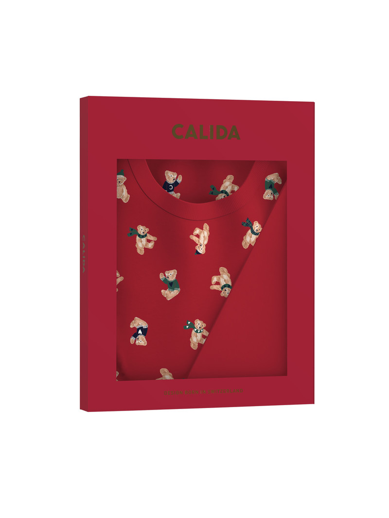 Vêtement De Nuit Calida Family & Friends Pyjama With Cuff Rouge Femme | AGV-2077111