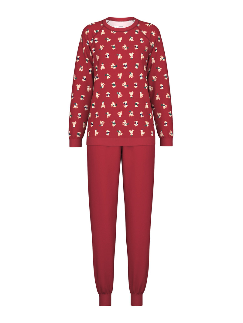 Vêtement De Nuit Calida Family & Friends Pyjama With Cuff Rouge Femme | AGV-2077111