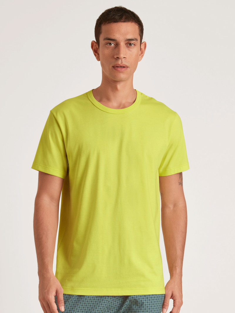 Vêtement De Nuit Calida Rmx Sleep Weekend Shirt Short Sleeve Vert Homme | JSJ-7735907