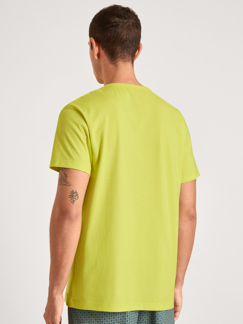 Vêtement De Nuit Calida Rmx Sleep Weekend Shirt Short Sleeve Vert Homme | JSJ-7735907