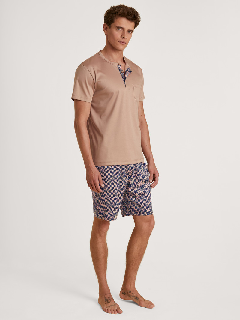 Vêtement De Nuit Calida Relax Selected 3 Short Pyjama Warm Sands Homme | XBS-4339686