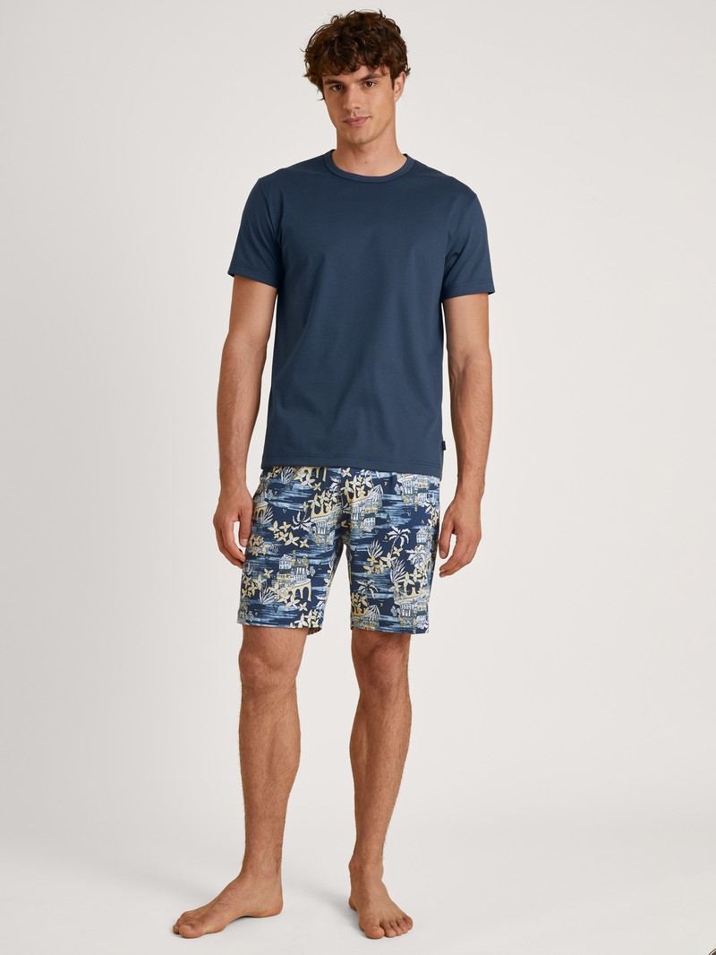 Summer Outfits Calida Amalfi Journey Short Pyjama Bleu Homme | MUF-8598833