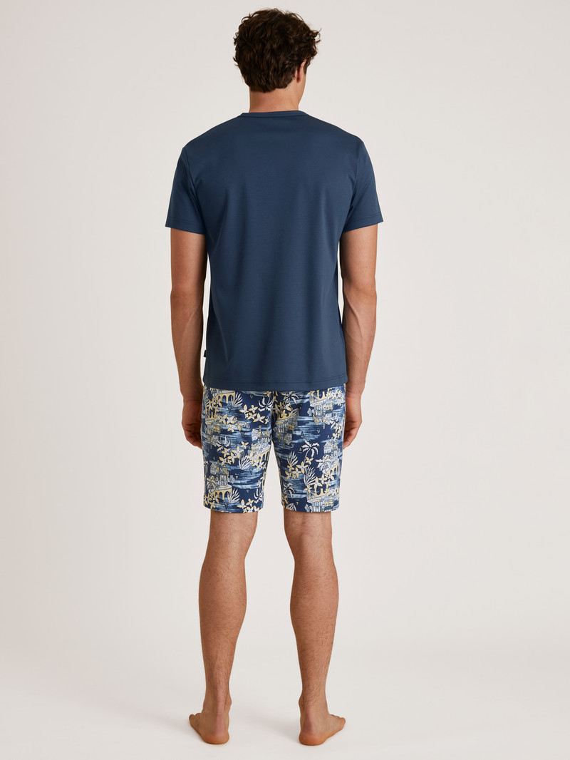 Summer Outfits Calida Amalfi Journey Short Pyjama Bleu Homme | MUF-8598833