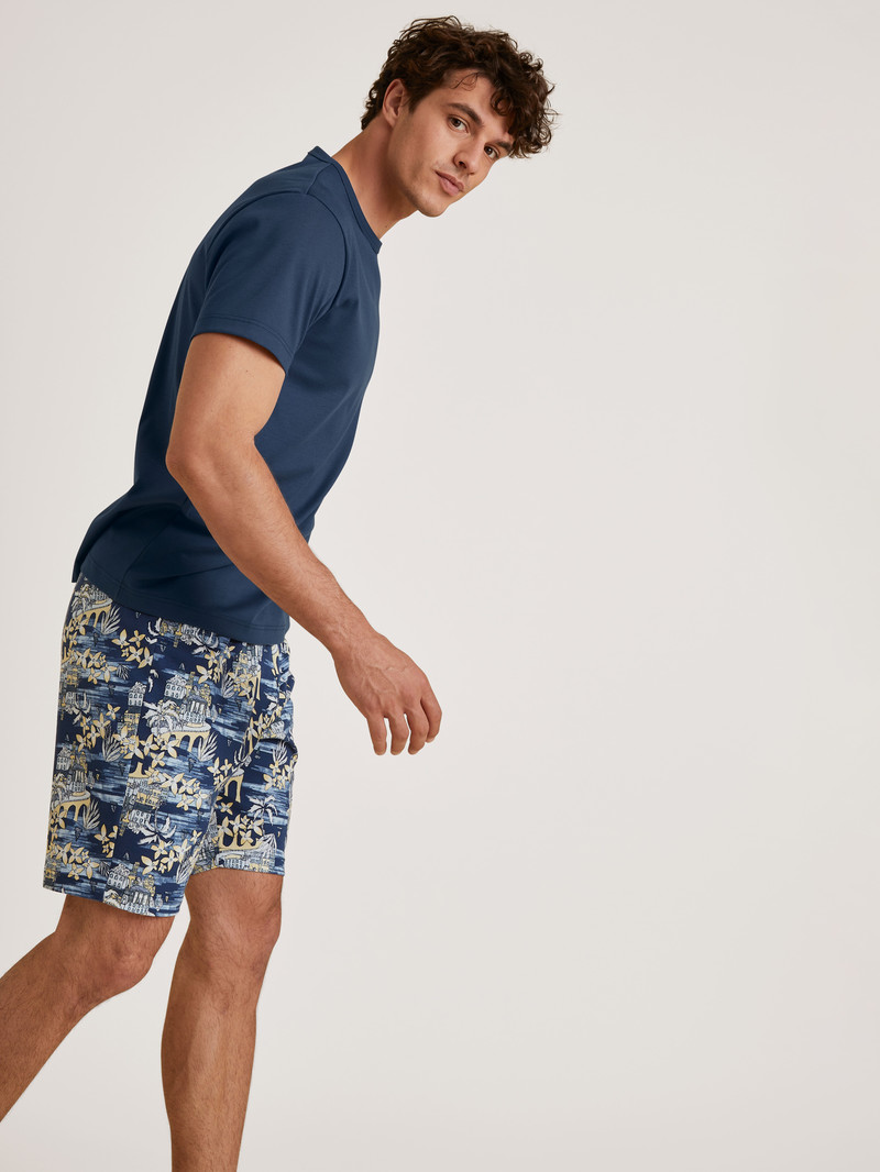 Summer Outfits Calida Amalfi Journey Short Pyjama Bleu Homme | MUF-8598833