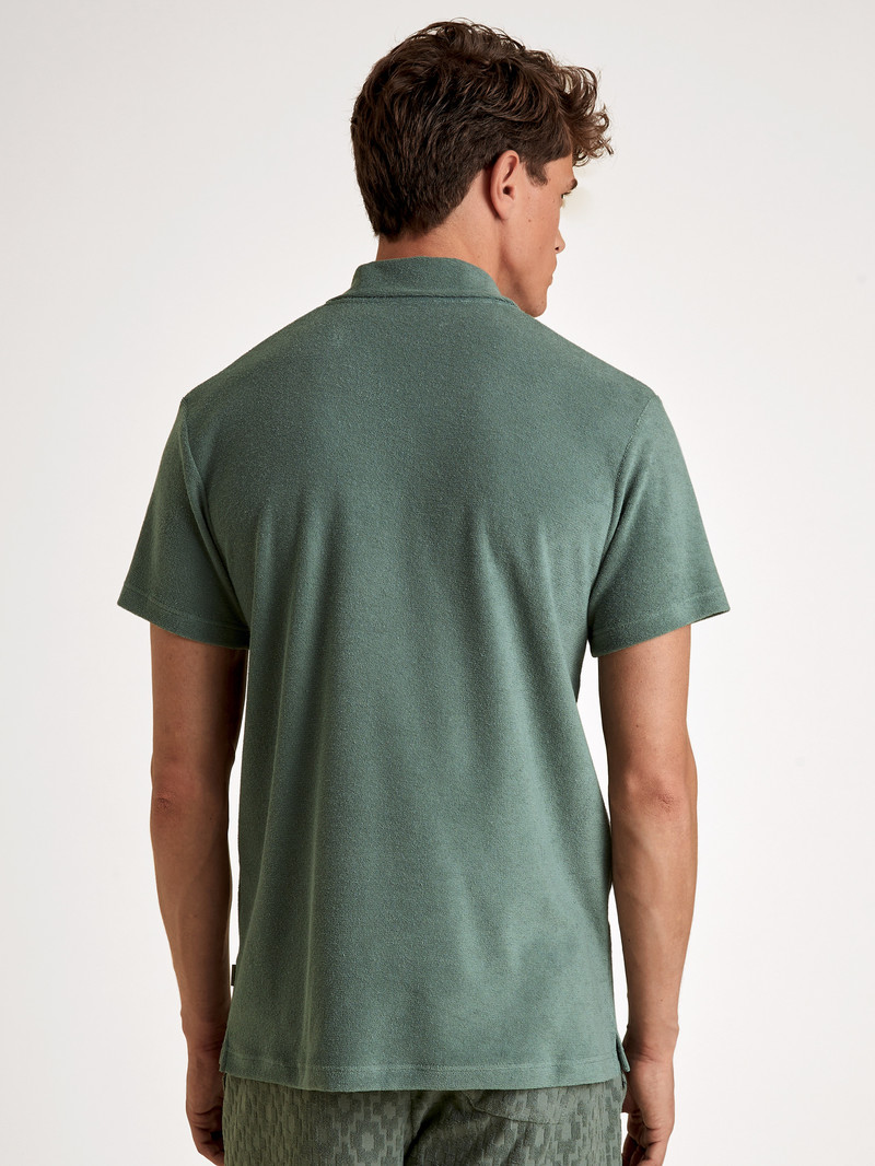 Summer Outfits Calida Rmx Lounge Holiday Poloshirt Vert Homme | FBN-9234198