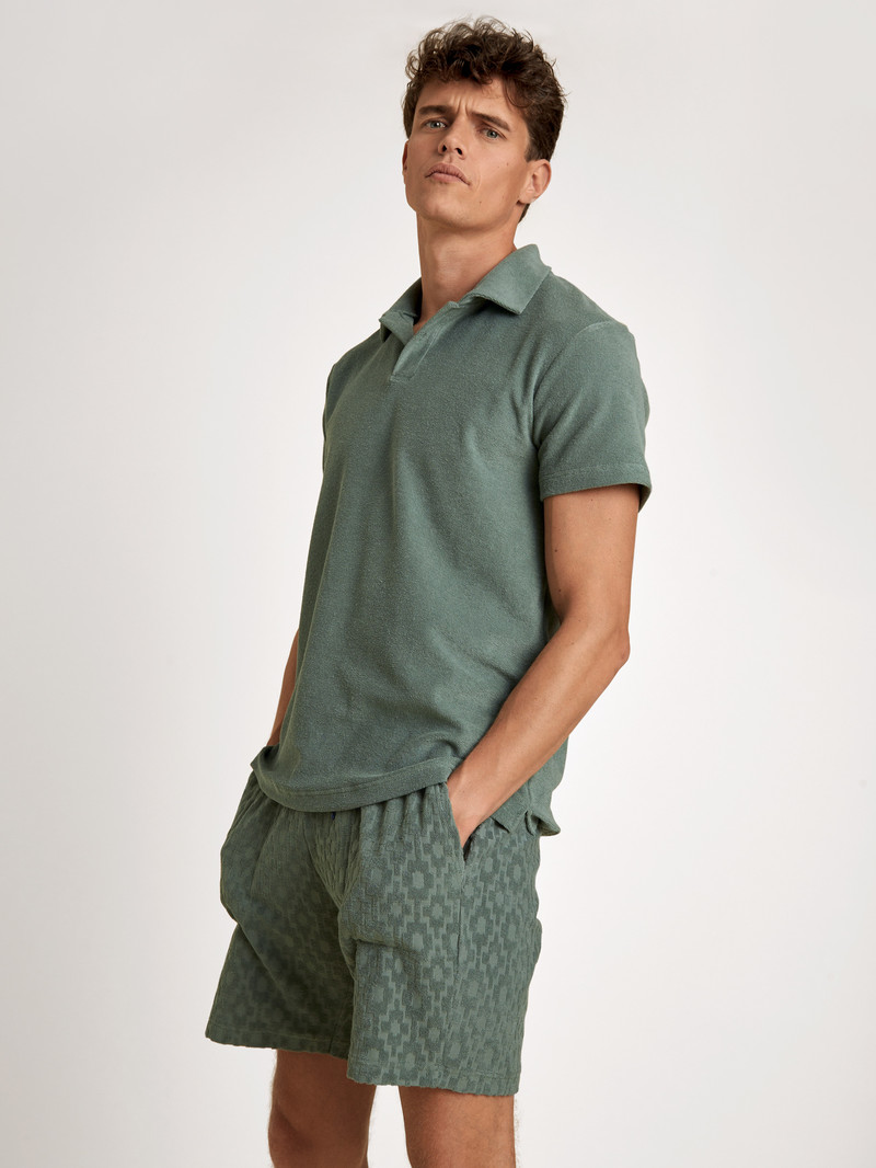 Summer Outfits Calida Rmx Lounge Holiday Poloshirt Vert Homme | FBN-9234198