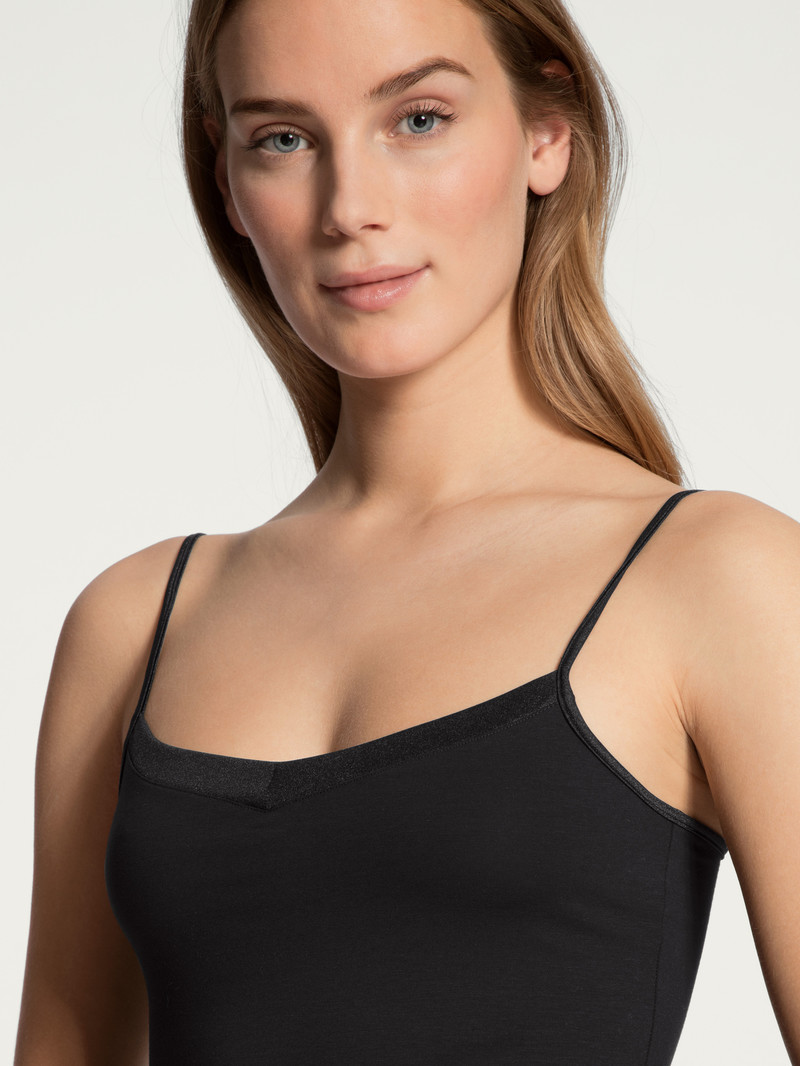 Sous Vêtement Calida Cate Spaghetti Top Schwarz Femme | UML-5821883