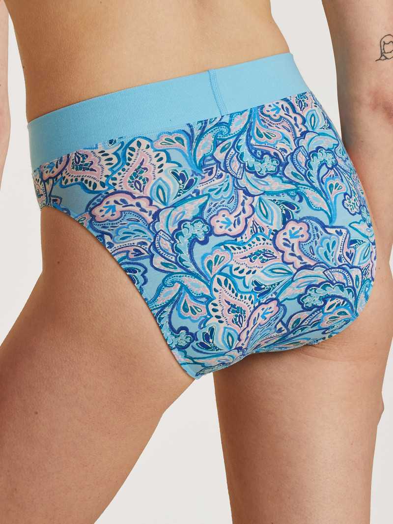 Sous Vêtement Calida Elastic Trend Brief, High Waist Bleu Femme | YHF-7749379