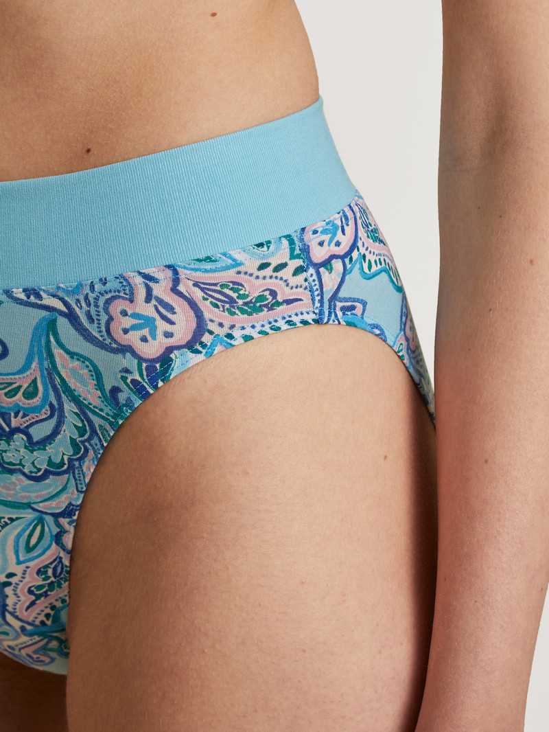 Sous Vêtement Calida Elastic Trend Brief, High Waist Bleu Femme | YHF-7749379