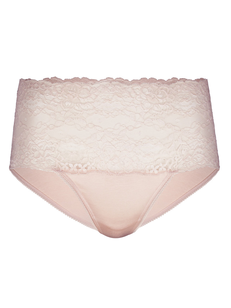 Sous Vêtement Calida Sensual Secrets High-waisted Briefs With Lace Waistband Rose Femme | CWP-9308308