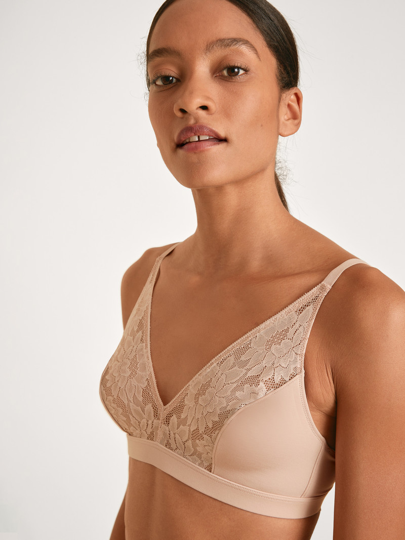 Sous Vêtement Calida Natural Skin Lace Soft Non-wired Bra, Cradle To Cradle Certified Rose Femme | QIW-8388886