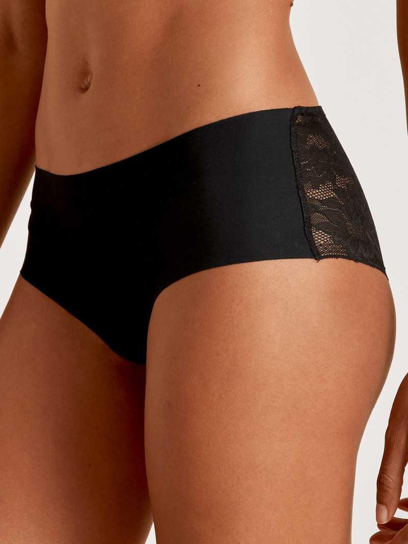 Sous Vêtement Calida Natural Skin Lace Panty, Cradle To Cradle Certified Noir Femme | HGP-6942513