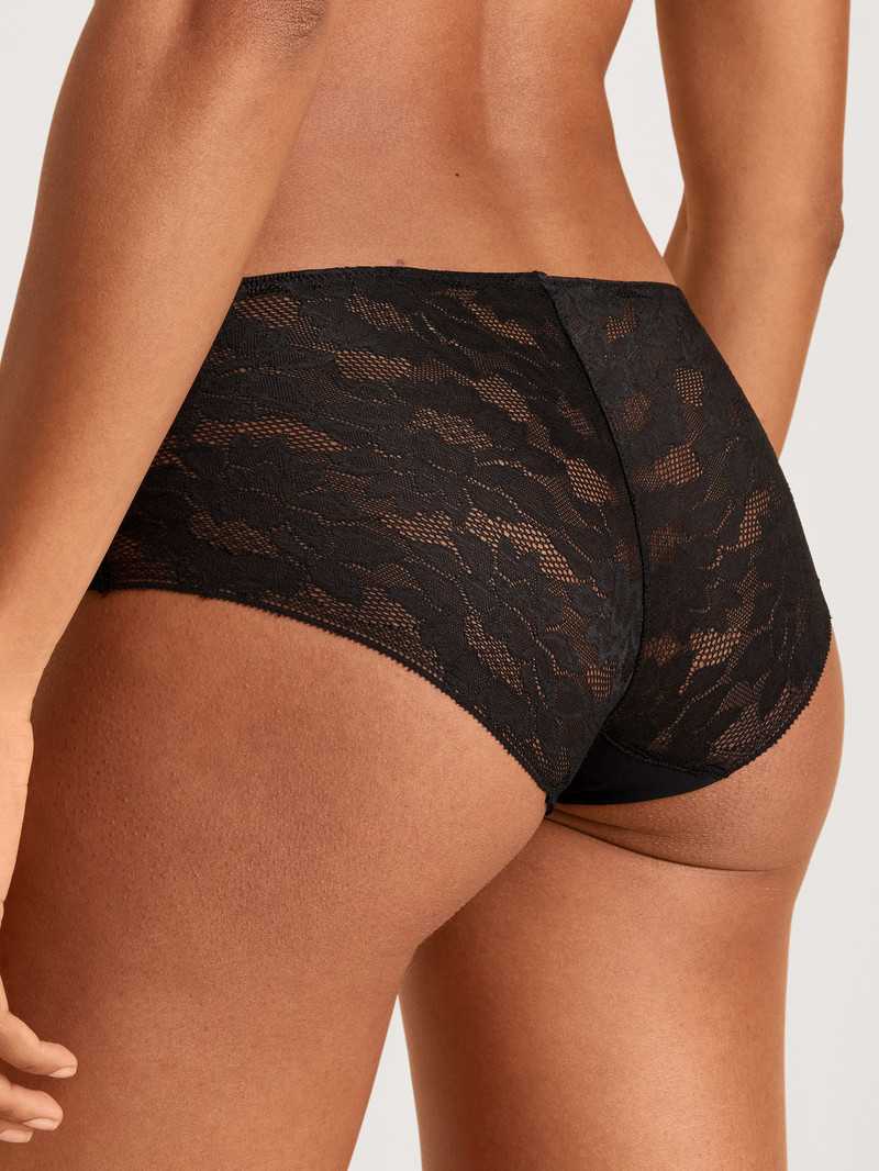 Sous Vêtement Calida Natural Skin Lace Panty, Cradle To Cradle Certified Noir Femme | HGP-6942513