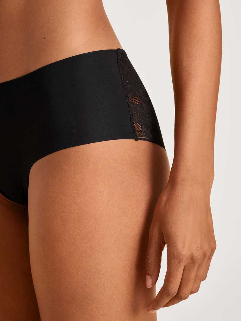 Sous Vêtement Calida Natural Skin Lace Panty, Cradle To Cradle Certified Noir Femme | HGP-6942513