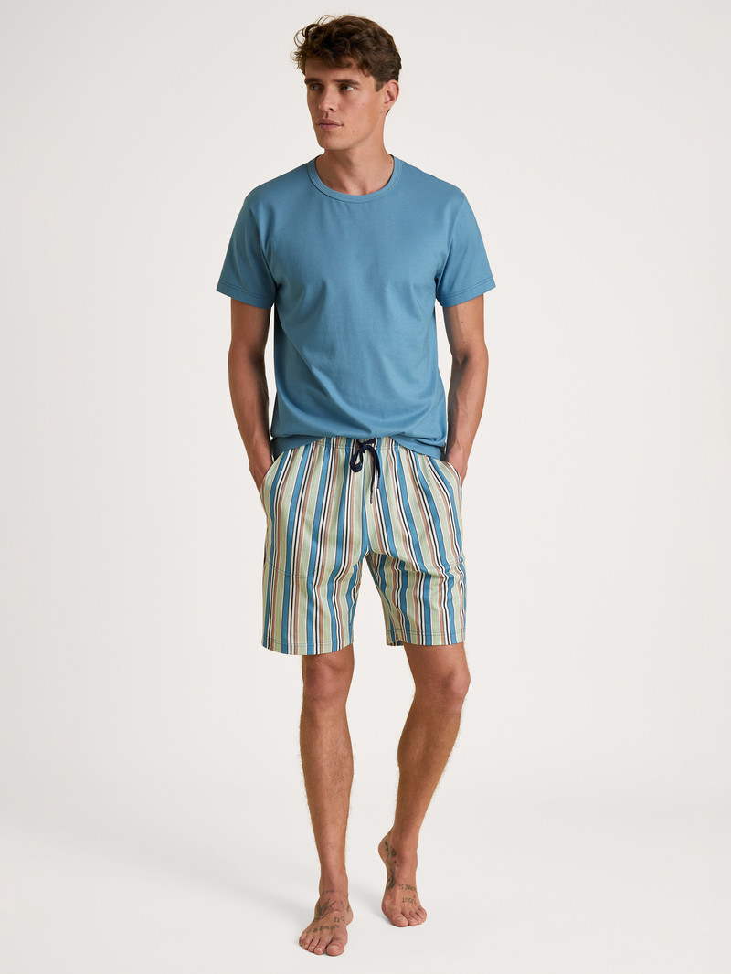 Summer Outfits Calida Rmx Sleep Weekend T-shirt Bleu Homme | MFJ-5026332