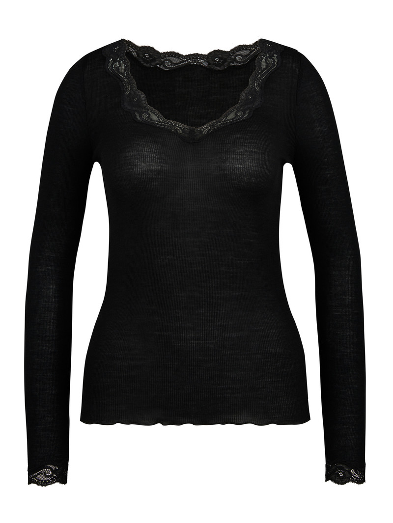 Sous Vêtement Calida Richesse Lace Shirt Long Sleeve Ws Schwarz Femme | CVT-3748802