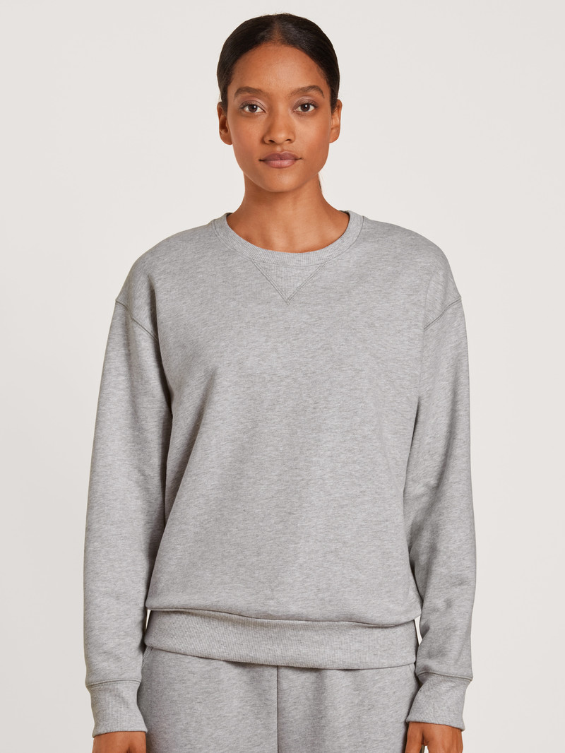 Yoga Calida Circular Lounge Sweatshirt, Cradle To Cradle Certified Grise Femme | UMF-0321692