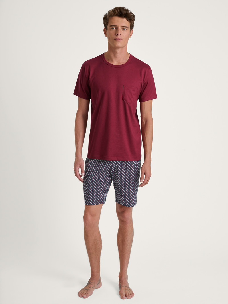 Vêtement De Nuit Calida Relax Imprint Short Pyjama Rouge Homme | UMI-2428406