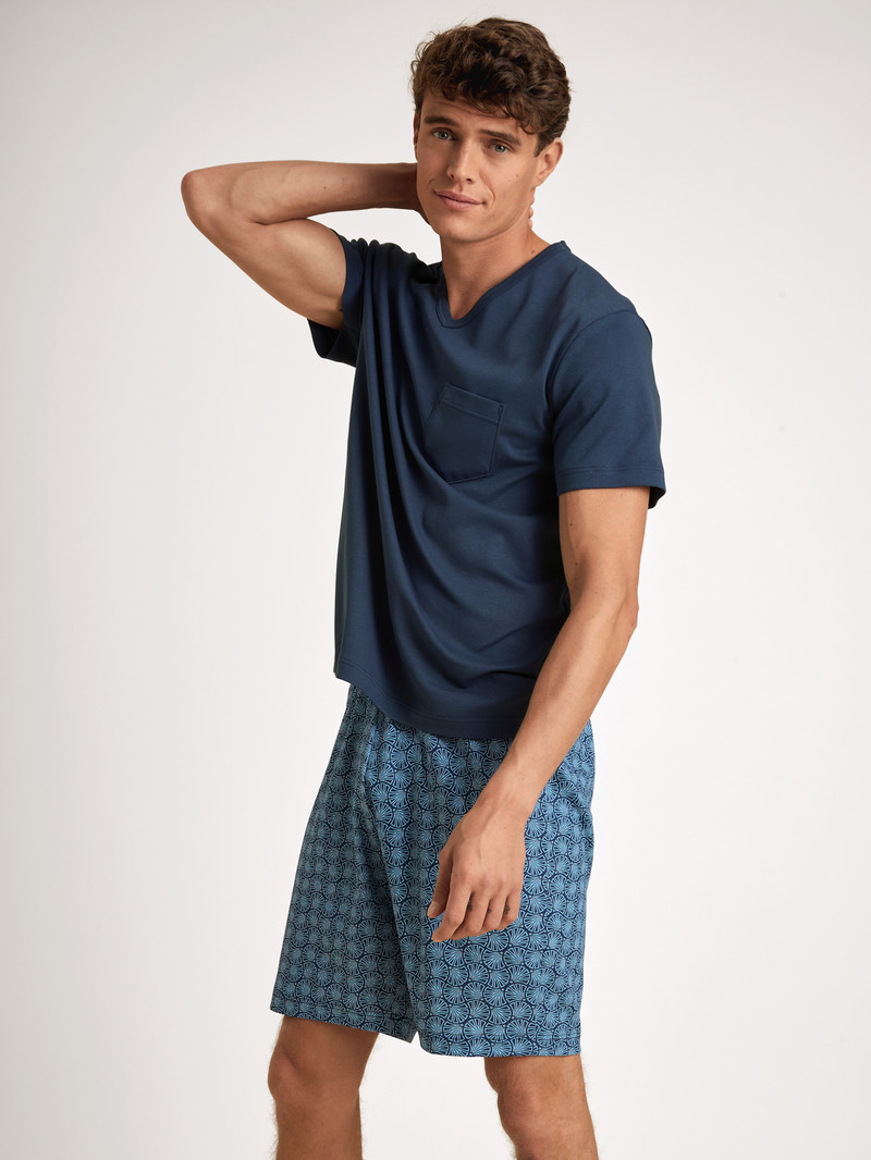 Vêtement De Nuit Calida Relax Streamline 2 Short Pyjama Bleu Homme | BCJ-7216160