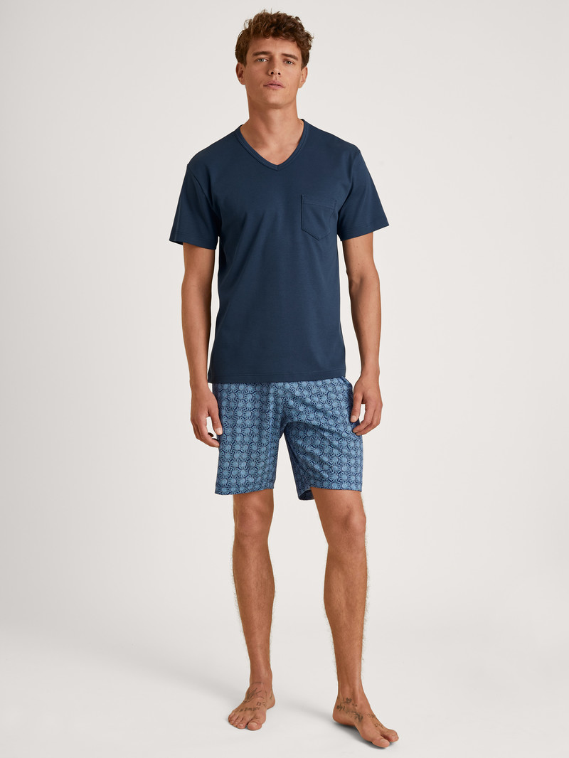 Vêtement De Nuit Calida Relax Streamline 2 Short Pyjama Bleu Homme | BCJ-7216160