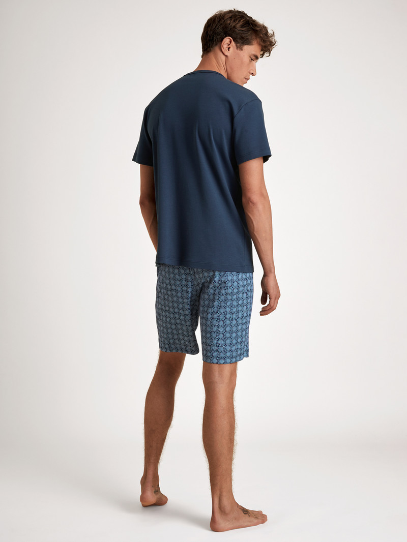 Vêtement De Nuit Calida Relax Streamline 2 Short Pyjama Bleu Homme | BCJ-7216160