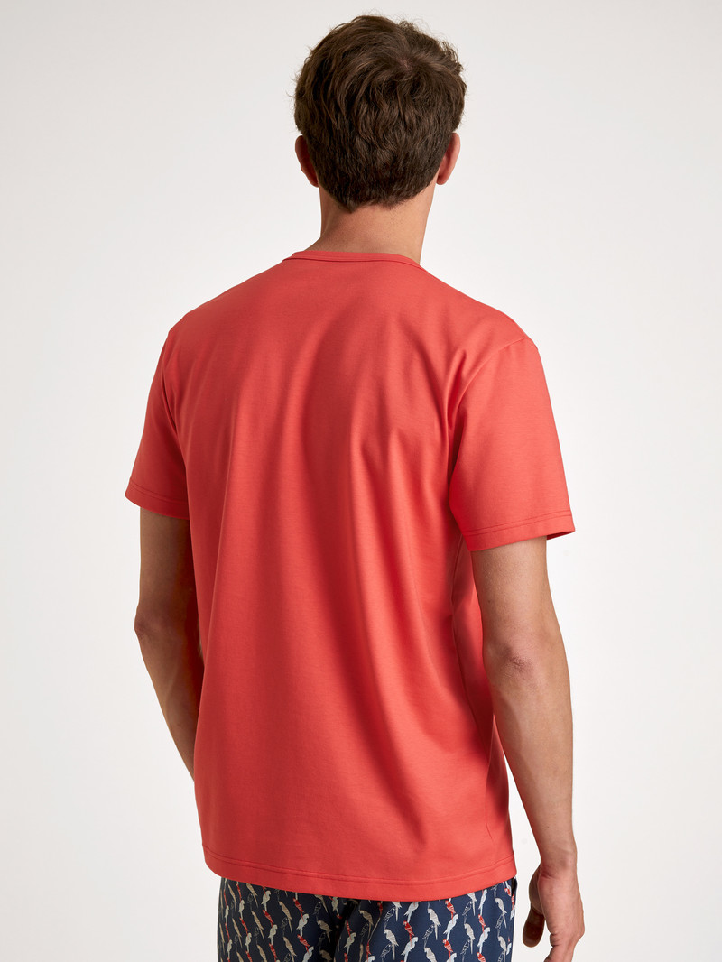 Summer Outfits Calida Rmx Sleep Time Off T-shirt Rouge Homme | GFG-2920332