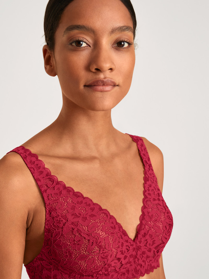 Sous Vêtement Calida Natural Comfort Lace Soft Non-wired Bra Rouge Femme | IFR-7522421