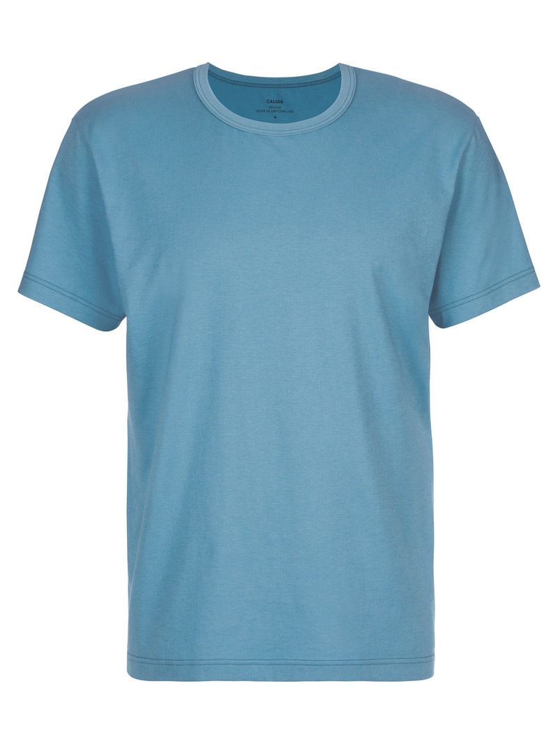 Summer Outfits Calida Rmx Sleep Weekend T-shirt Bleu Homme | MFJ-5026332