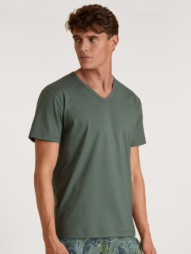 Summer Outfits Calida Rmx Sleep Holiday T-shirt Vert Homme | ATN-1162505