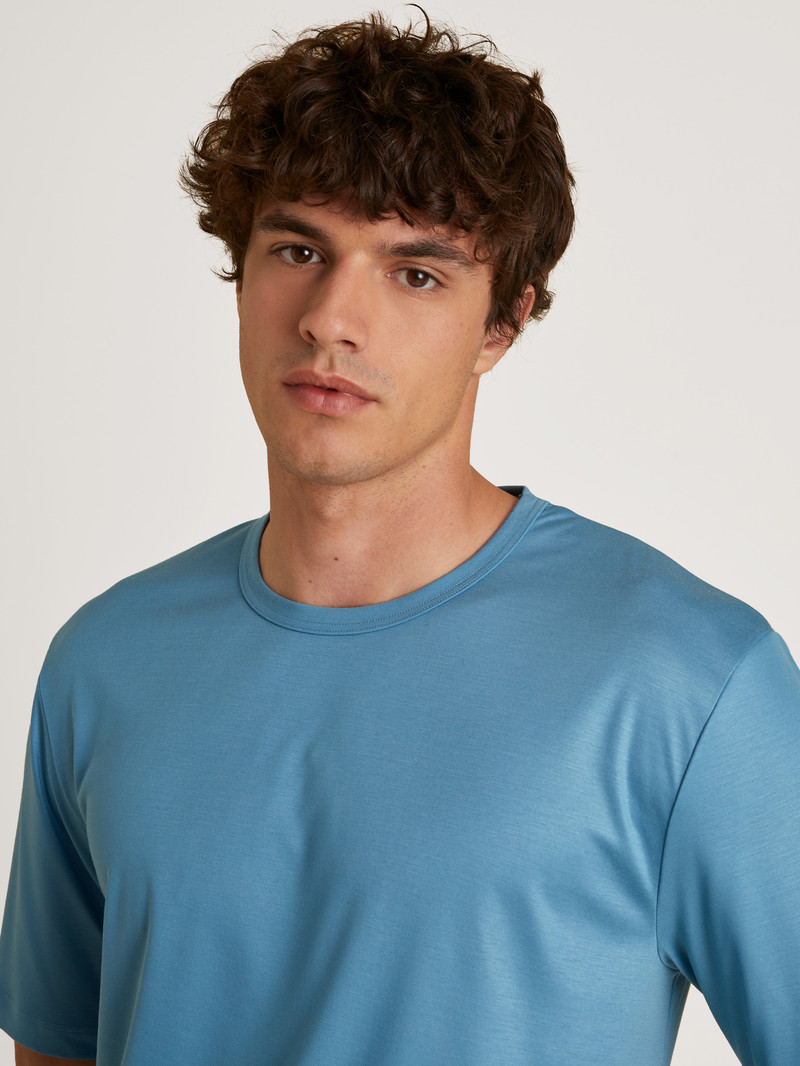 Summer Outfits Calida Circular Refresh T-shirt, Cradle To Cradle Certified Bleu Homme | EGD-6030554