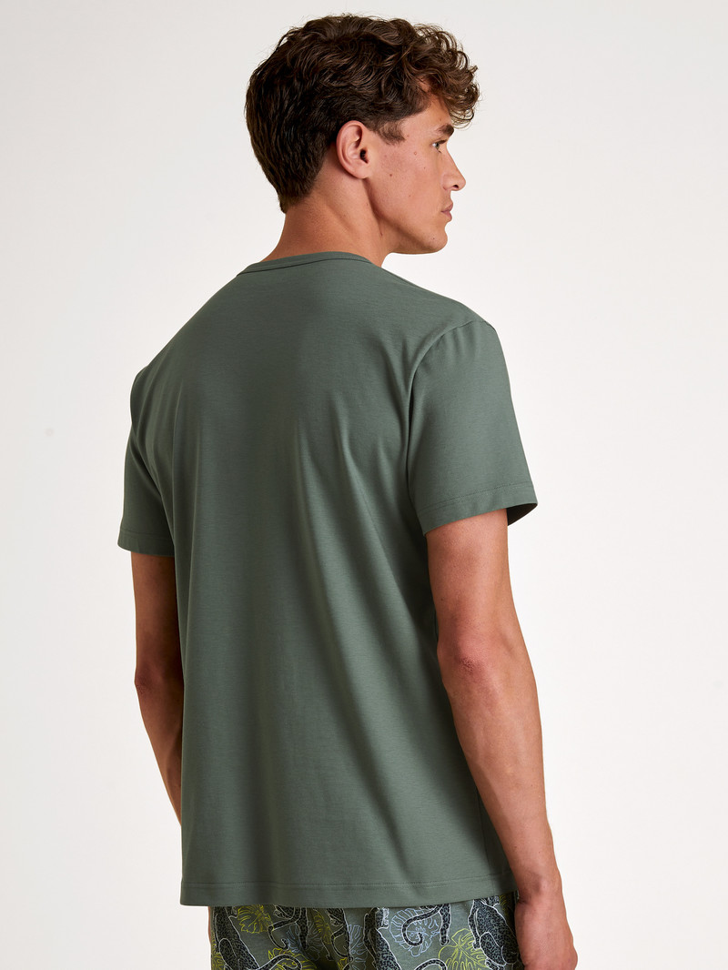 Summer Outfits Calida Rmx Sleep Holiday T-shirt Vert Homme | ATN-1162505