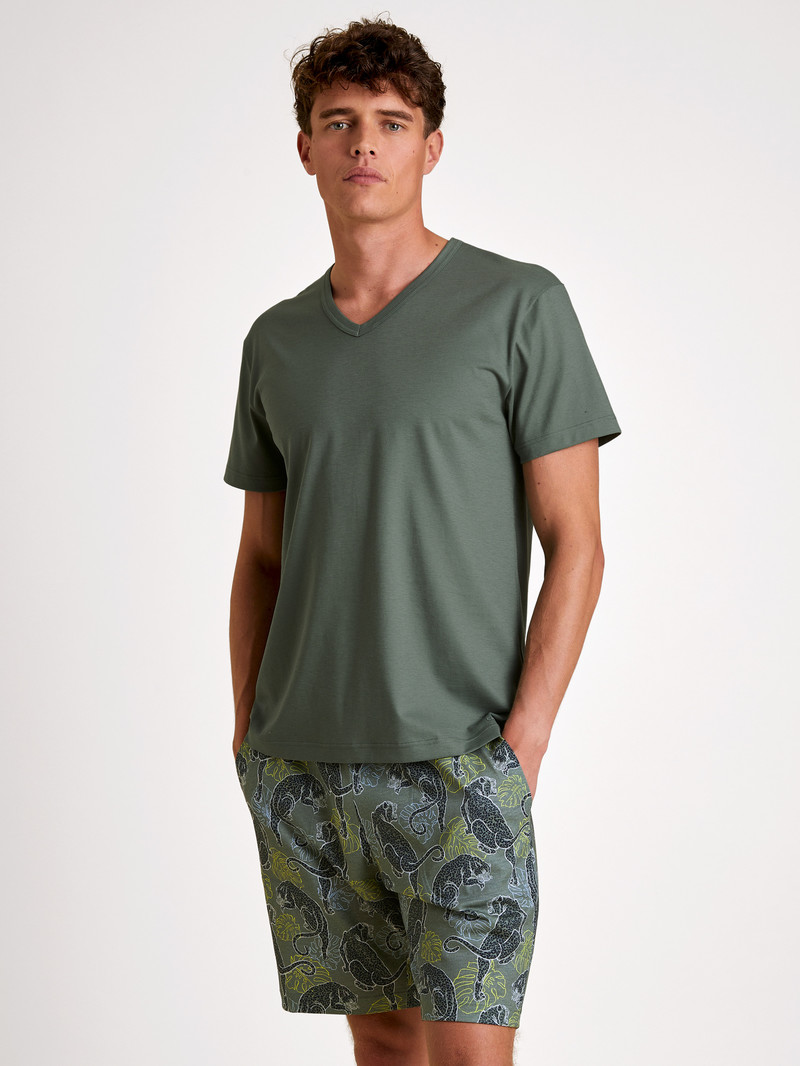 Summer Outfits Calida Rmx Sleep Holiday T-shirt Vert Homme | ATN-1162505