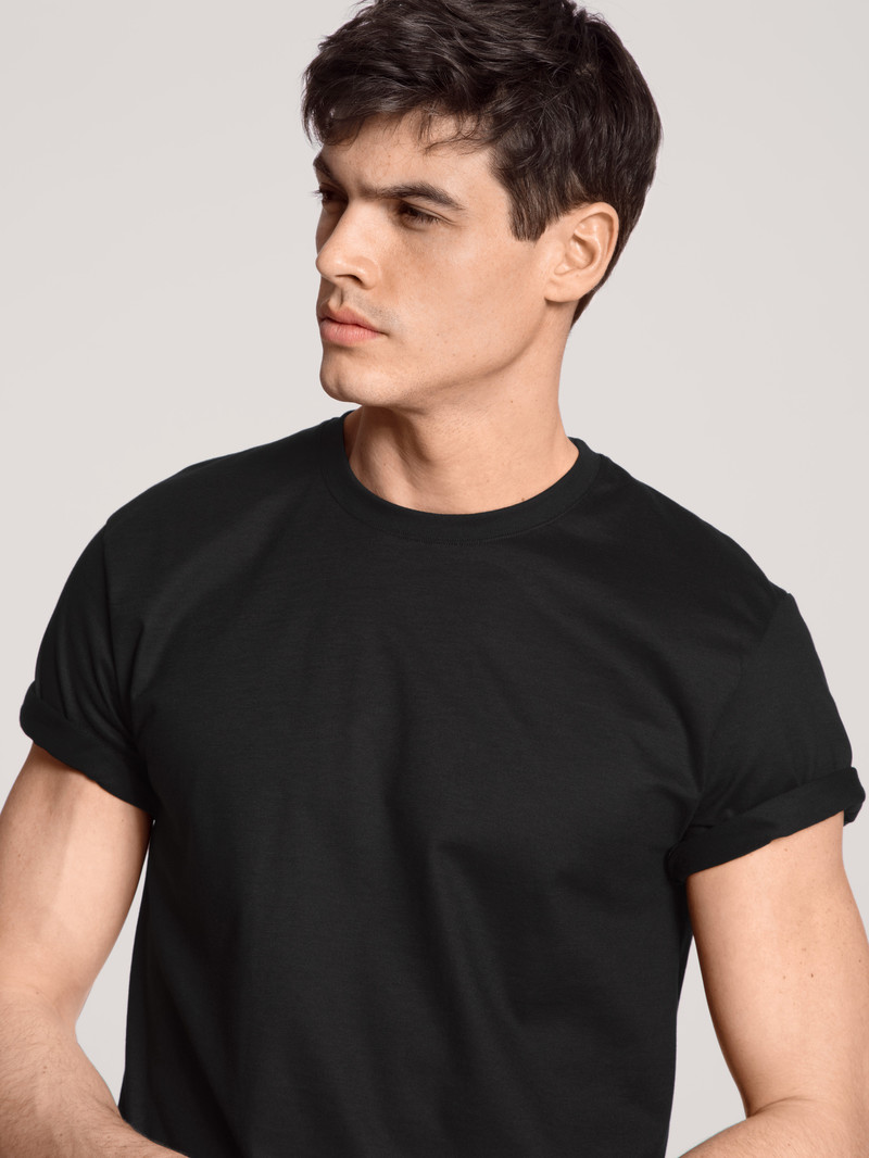 Sous Vêtement Calida Natural Benefit T-shirt, 2er-pack Schwarz Homme | MDG-8782870