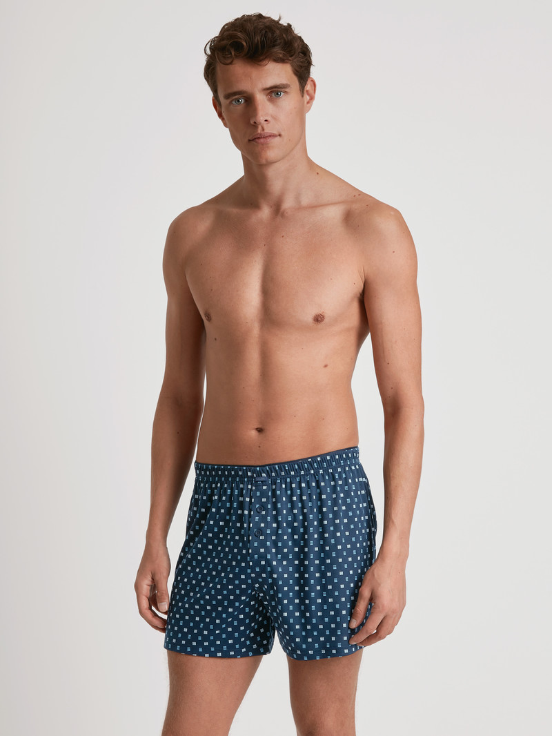 Sous Vêtement Calida Cotton Choice Boxer Shorts Bleu Homme | VZL-1459187