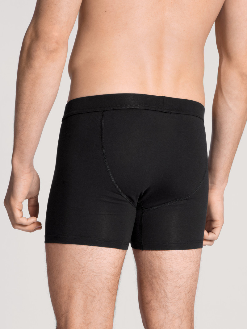 Sous Vêtement Calida Cotton Code Boxer Brief, With Fly Schwarz Homme | AIB-8790828