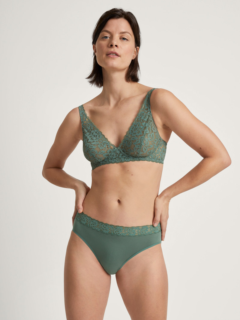 Sous Vêtement Calida Natural Comfort Lace Brief Vert Femme | MKI-9368372