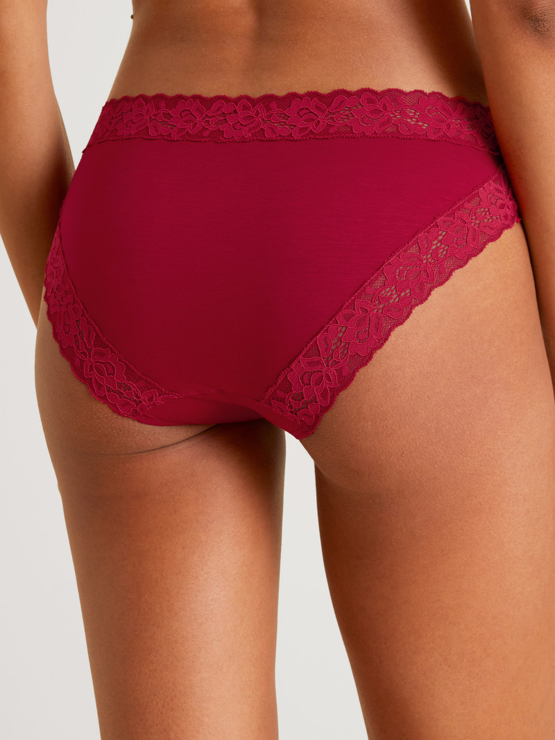 Sous Vêtement Calida Natural Comfort Lace Brief Rouge Femme | KAE-6629923