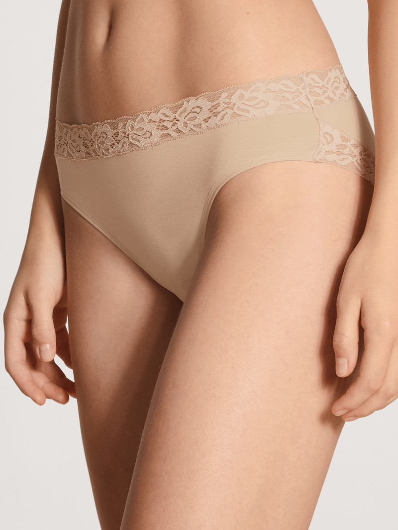 Sous Vêtement Calida Natural Comfort Lace Brief Rose Femme | XQQ-5965669