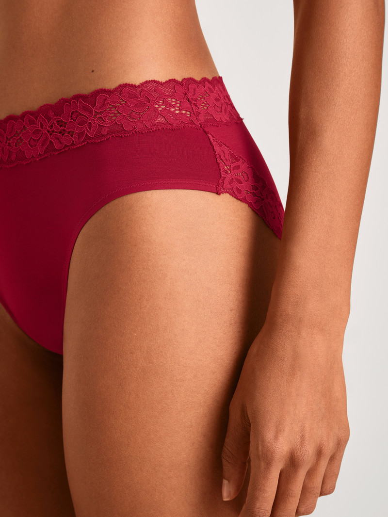 Sous Vêtement Calida Natural Comfort Lace Brief Rouge Femme | KAE-6629923