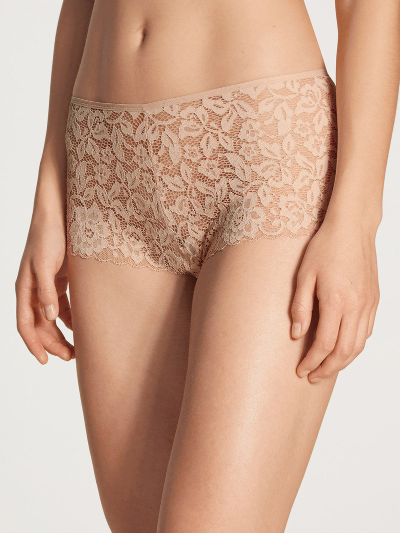 Sous Vêtement Calida Natural Comfort Lace Shorty Regular Cut Rose Femme | MXZ-7127121