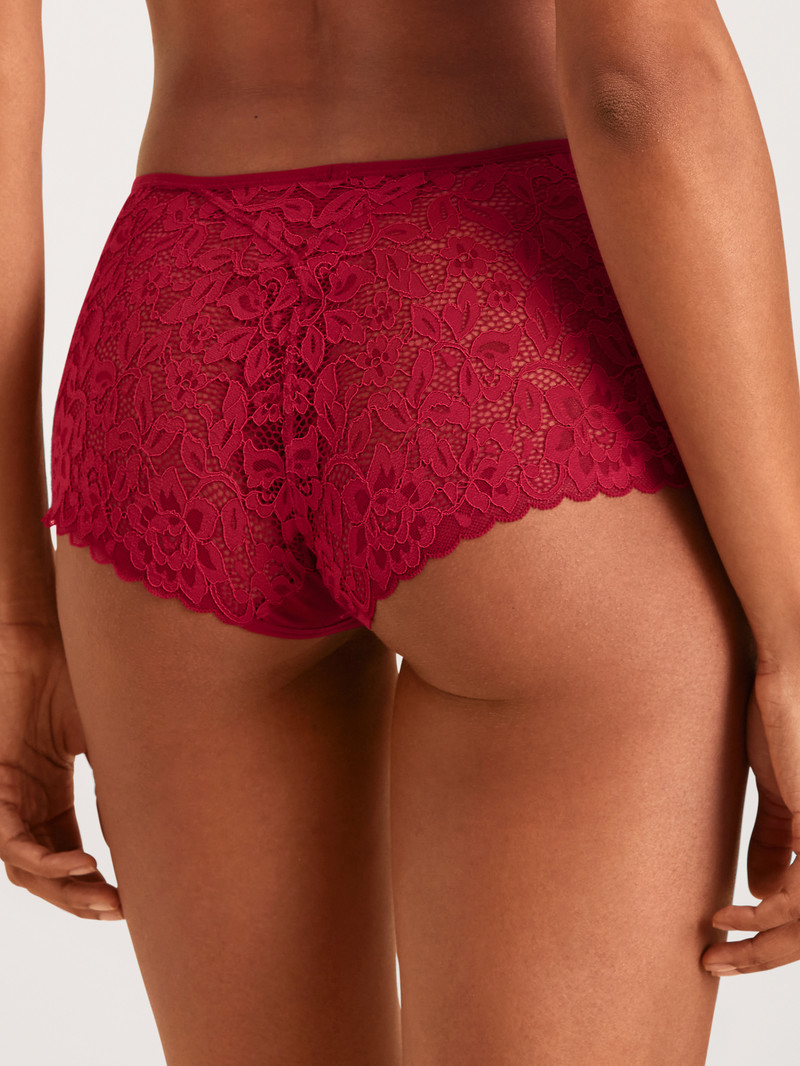 Sous Vêtement Calida Natural Comfort Lace Shorty Regular Cut Rouge Femme | VSA-7015606