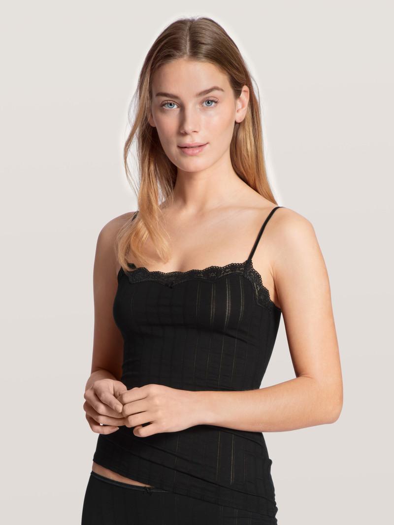 Sous Vêtement Calida Etude Toujours Spaghetti Top Schwarz Femme | HNH-3238816