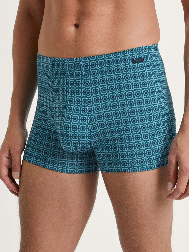 Sous Vêtement Calida Grafic Cotton Boxer Brief Bleu Homme | NNY-6840752