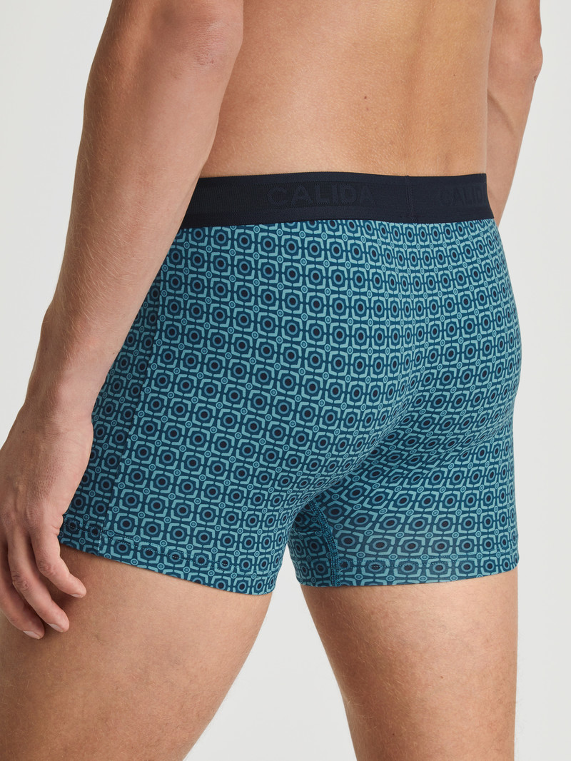 Sous Vêtement Calida Grafic Cotton Boxer Brief Bleu Homme | KIQ-2577447