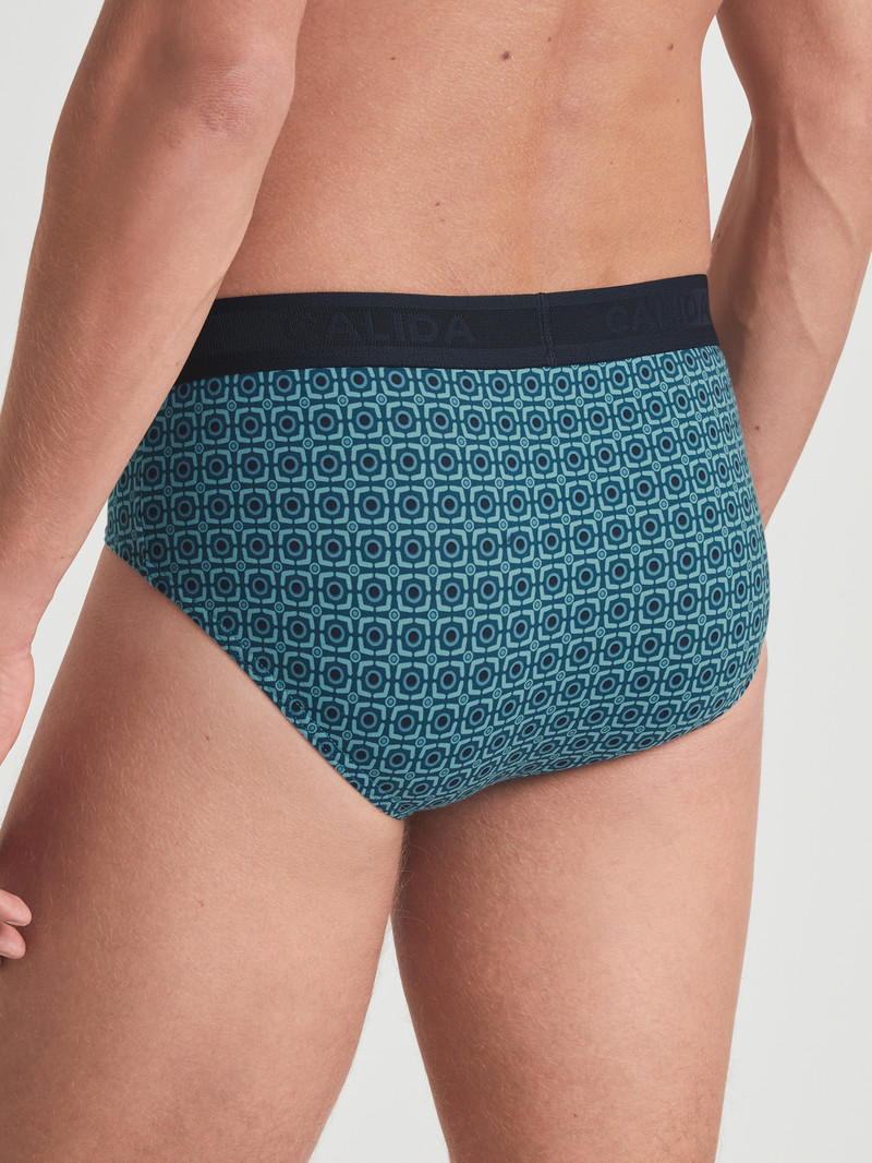 Sous Vêtement Calida Grafic Cotton Brief Bleu Homme | VQK-9988752